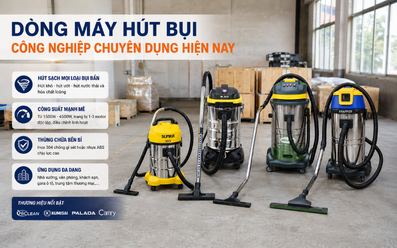 Máy hút bụi khô và ướt công nghiệp  