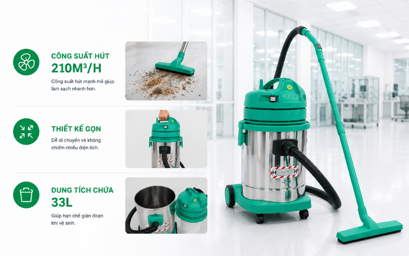 Thiết kế gọn, dễ di chuyển và không chiếm nhiều diện tích