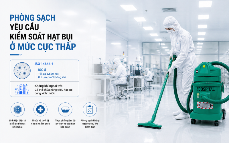 Phòng sạch yêu cầu kiểm soát hạt bụi ở mức cực thấp