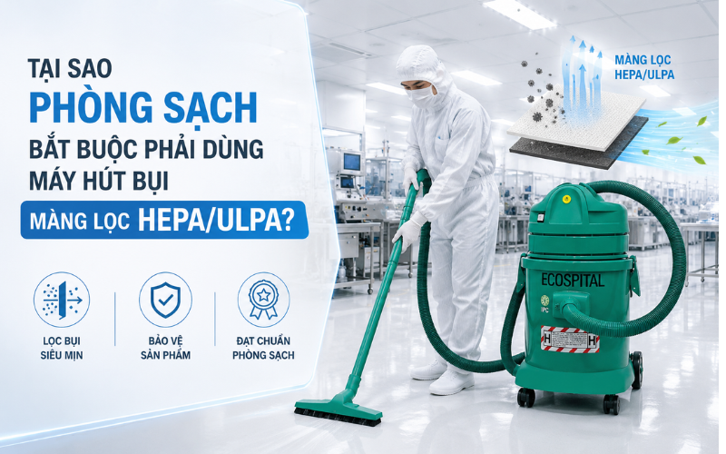 Tại Sao Phòng Sạch Bắt Buộc Phải Dùng Máy Hút Bụi Màng Lọc HEPA/ULPA?