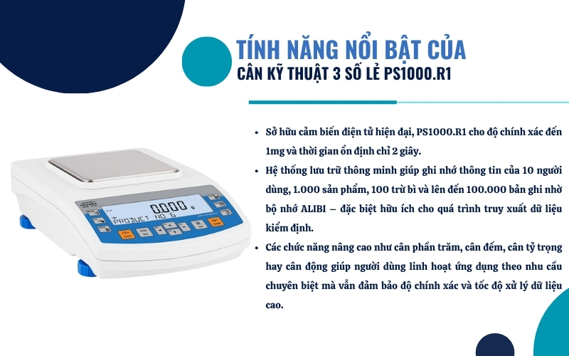 Đặc điểm và tính năng nổi bật của cân kỹ thuật PS1000.R1