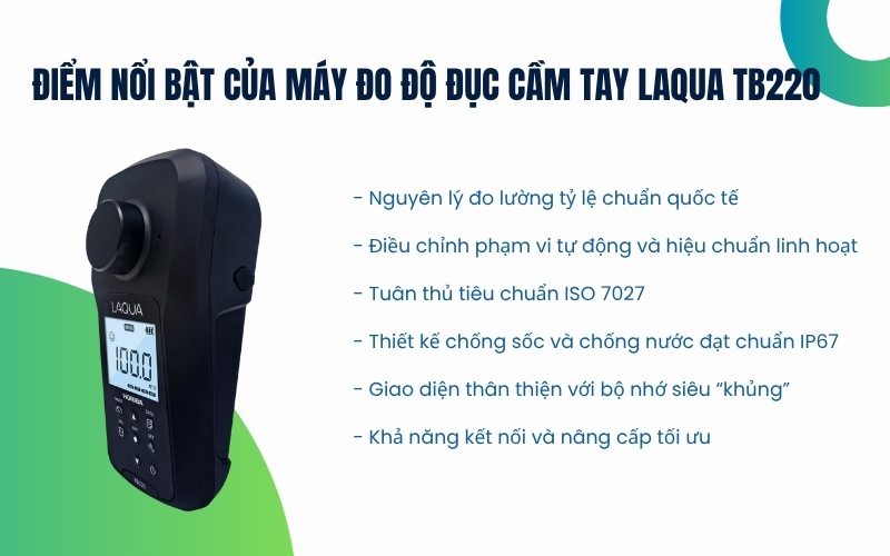 Điểm nổi bật của Máy đo độ đục cầm tay Laqua TB220