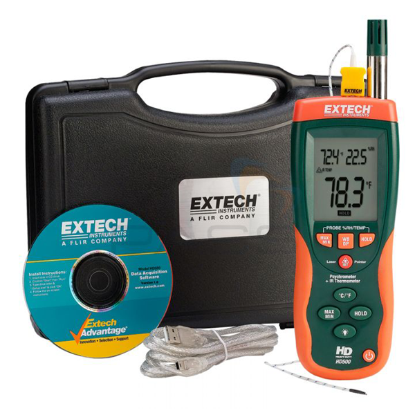 Photo - Máy đo độ ẩm kết hợp nhiệt độ hồng ngoại EXTECH HD500