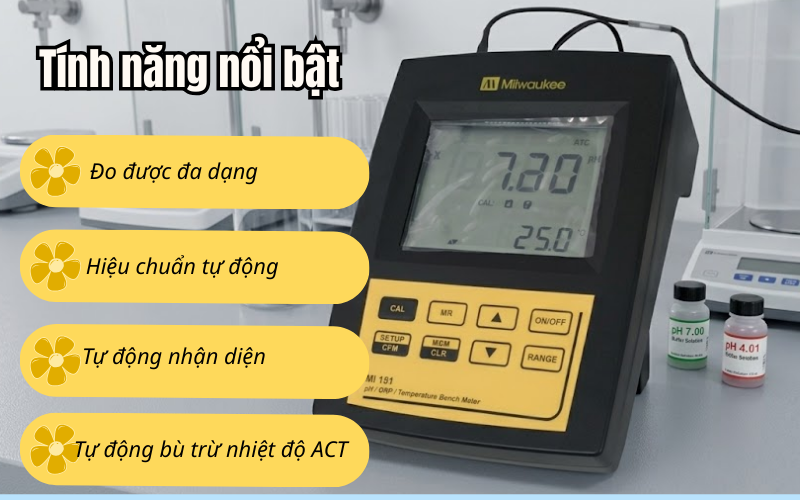 Tính năng nổi bật của máy đo pH Milwaukee MI-151