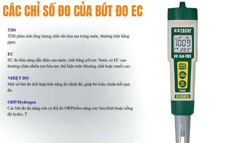 Các chỉ số đo của bút đo EC