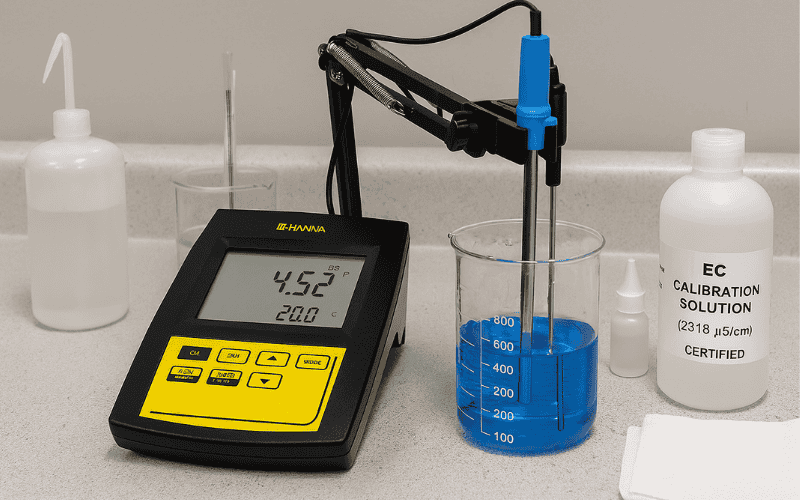 Các dụng cụ cần chuẩn bị trước khi hiệu chuẩn máy đo EC