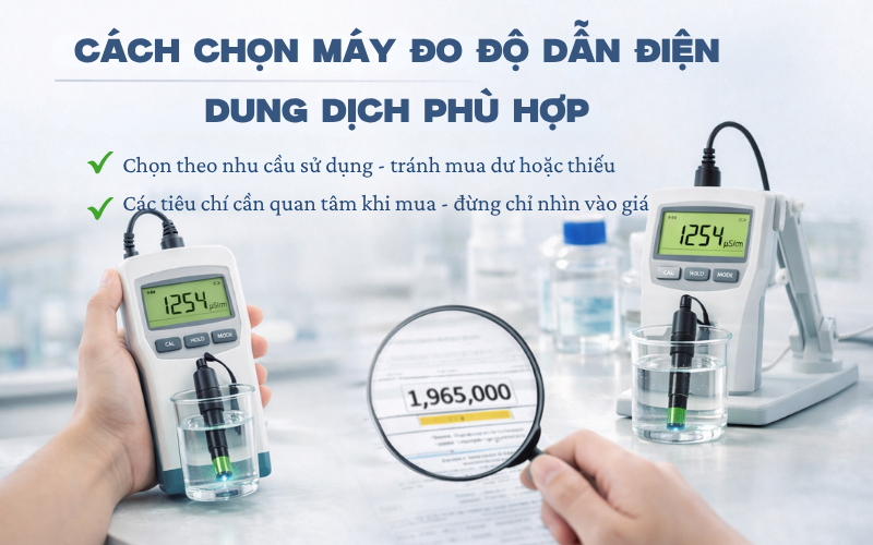 Cách chọn máy đo độ dẫn điện dung dịch phù hợp