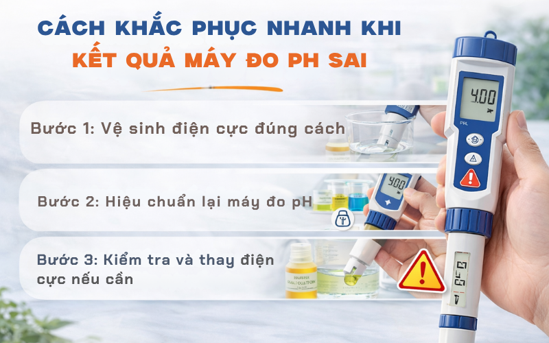 Cách khắc phục nhanh khi kết quả máy đo pH sai