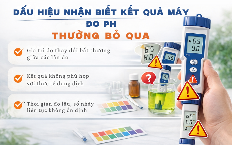 Dấu hiệu nhận biết kết quả máy đo pH sai thường bỏ qua