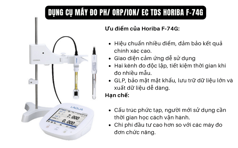 Dụng cụ máy đo pH/ ORP/Ion/ EC TDS Horiba F-74G