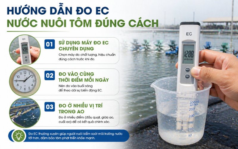 Hướng dẫn đo EC nước nuôi tôm đúng cách