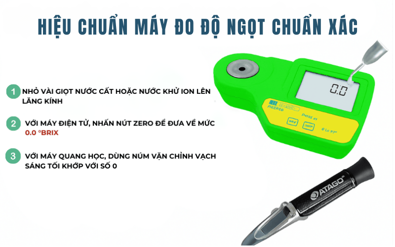 Hướng dẫn hiệu chuẩn máy đo Brix chi tiết