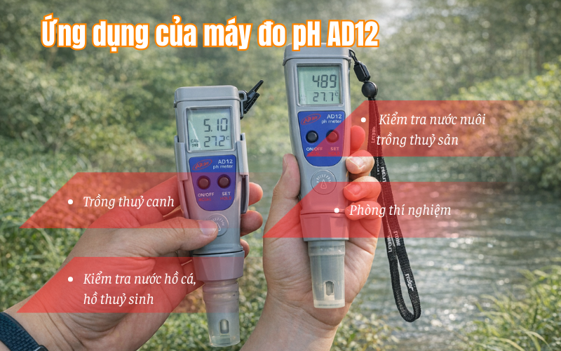 Máy đo pH và nhiệt độ dạng bút AD12
