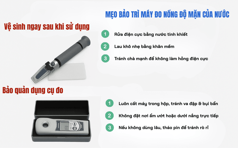 Mẹo bảo trì máy đo nồng độ mặn của nước