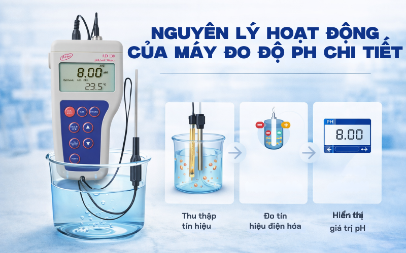 Nguyên lý hoạt động của máy đo độ pH chi tiết