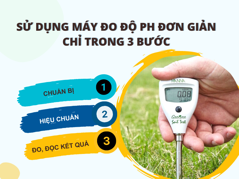 sử dụng máy đo độ ph đơn giản chỉ trong 3 bước