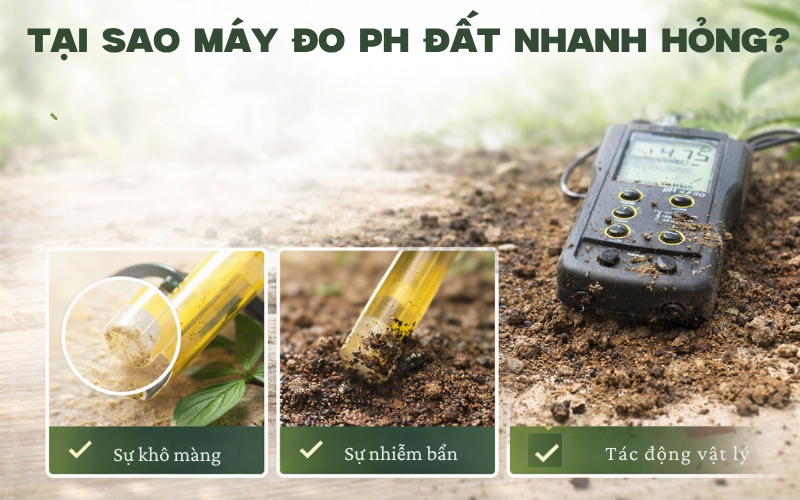Tại sao máy đo pH đất nhanh hỏng?