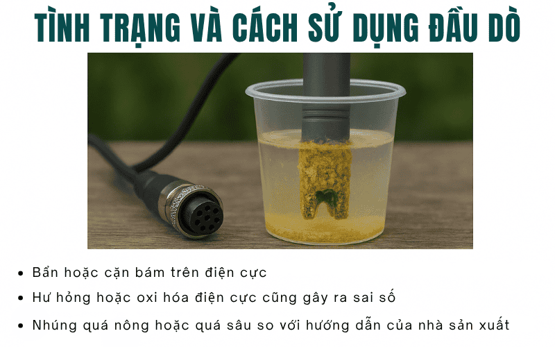 Tình trạng đầu dò máy đo độ dẫn