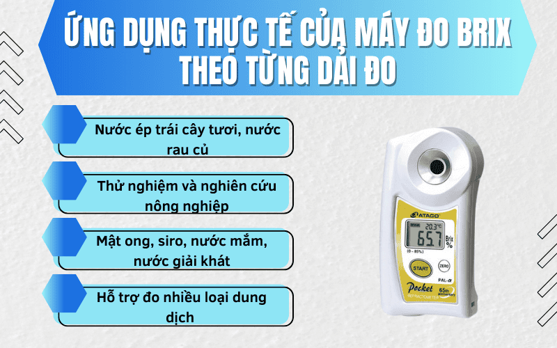 Ứng dụng thực tế của máy đo Brix theo từng dải đo