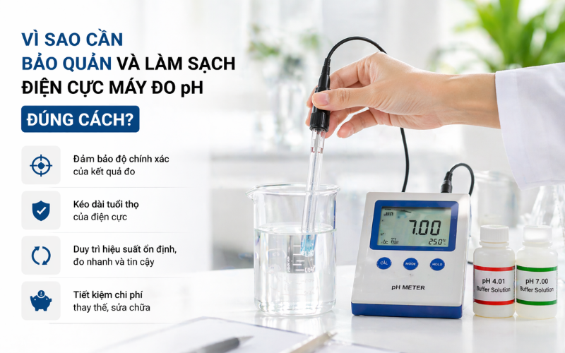 Vì sao cần bảo quản và làm sạch điện cực máy đo ph đúng cách