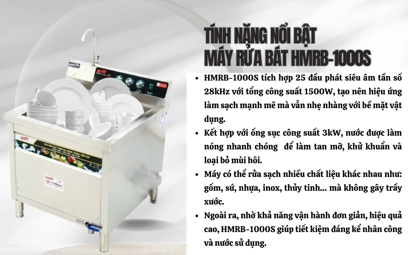 Tính năng vượt trội của máy rửa bát HMRB-1000S