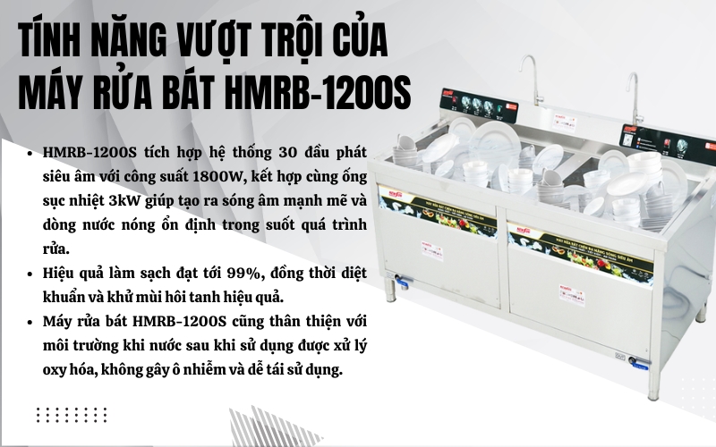 Tính năng vượt trội của máy rửa bát HMRB-1200S