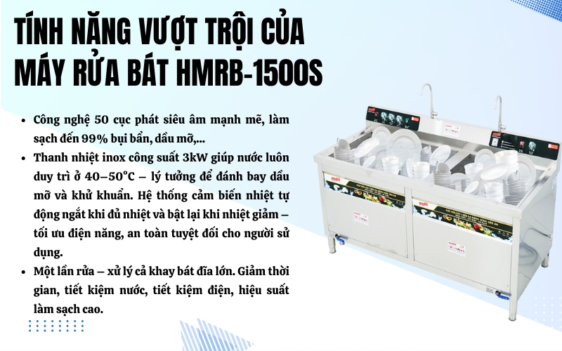  Tính năng vượt trội của máy rửa bát HMRB-1500S