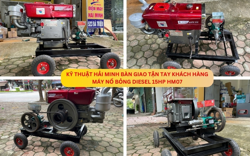 Máy nổ bỏng Diesel 15HP HM07 (Ra 7 loại bỏng)