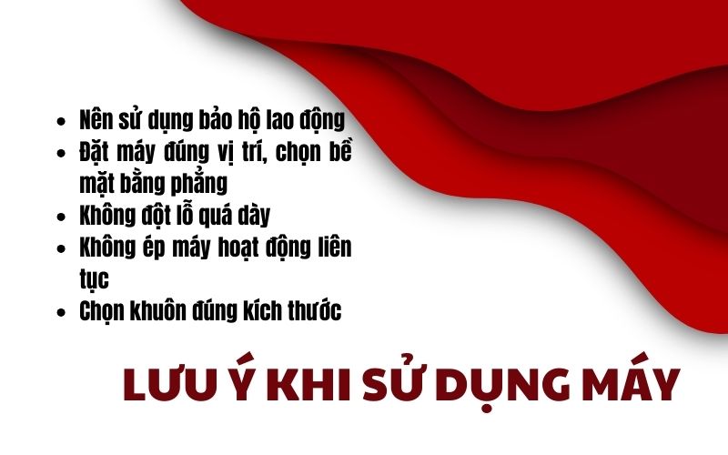 Lưu ý khi sử dụng máy đột lỗ thuỷ lực MHP20B