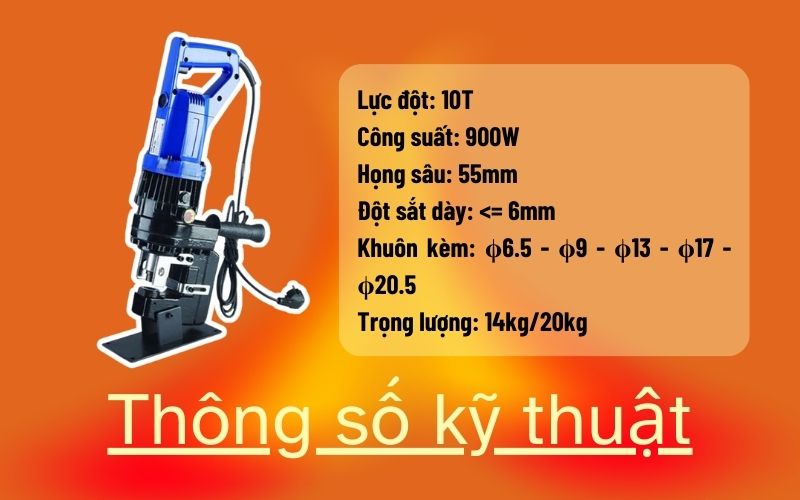 Thông số kỹ thuật máy đột lỗ thuỷ lực MHP20U