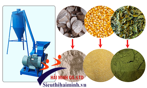 Thành phẩm được nghiền qua máy nghiền buồng 30 bầu cắt gió HMN03