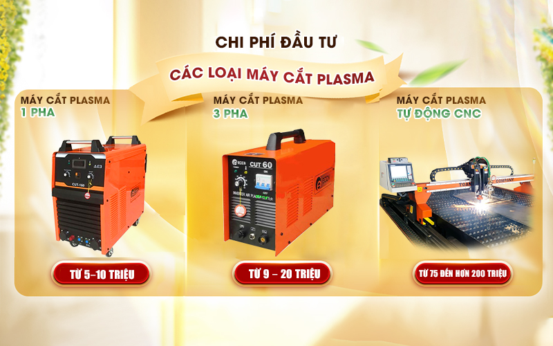 Chi phí đầu tư các loại máy cắt plasma