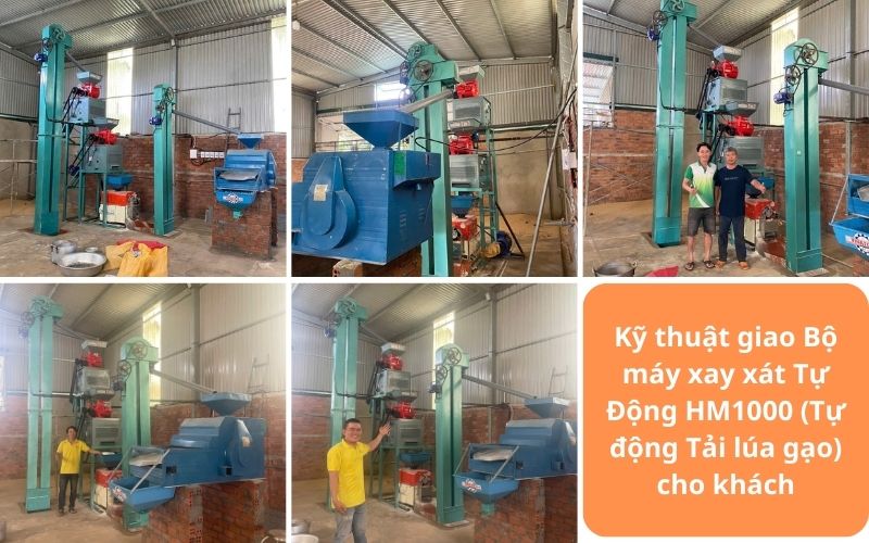 Kỹ thuật giao Bộ máy xay xát Tự Động HM1000 (Tự động Tải lúa gạo) cho khách
