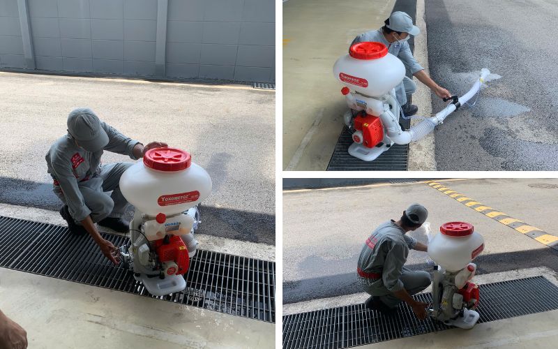 kỹ thuật giao Máy phun thuốc khử trùng Yokomotoz DP-3WF cho khách