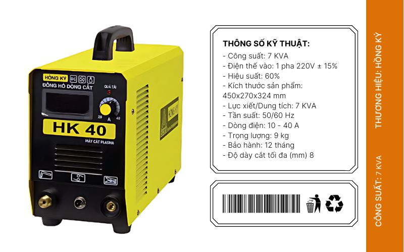 Đặc điểm vượt trội của máy cắt plasma hồng ký HK40