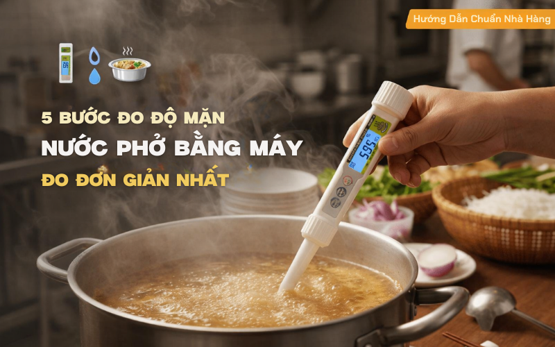 5 Bước Đo Độ Mặn Nước Phở Bằng Máy Đo Đơn Giản Nhất