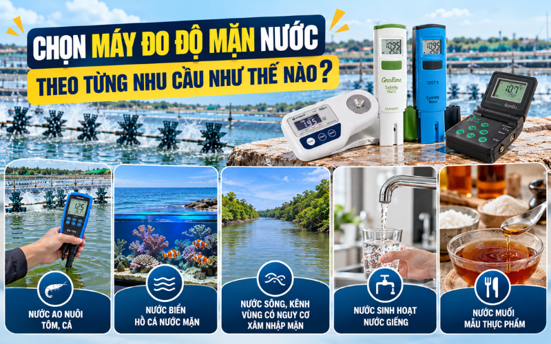 Chọn máy đo độ mặn nước theo từng nhu cầu như thế nào?