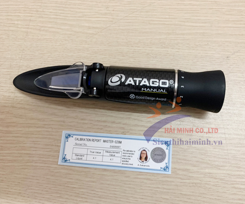 Khúc xạ kế đo độ mặn Atago Master- S28M cùng với tem chất lượng