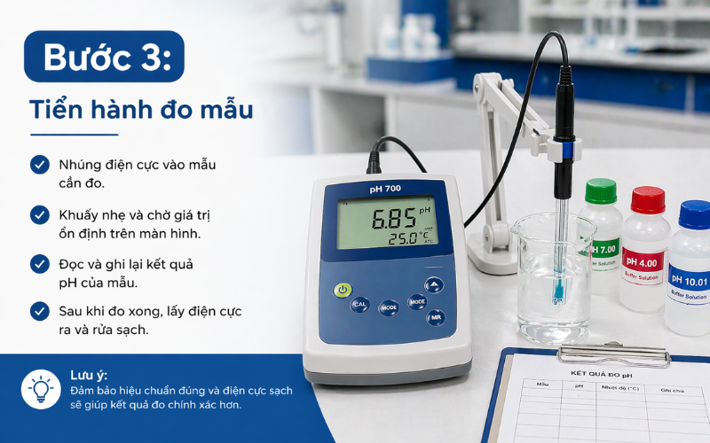 Bước 3: Tiến hành đo mẫu