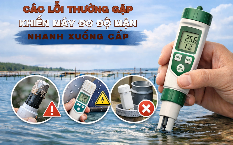 Các Lỗi Thường Gặp Khiến Máy Đo Độ Mặn Nhanh Xuống Cấp