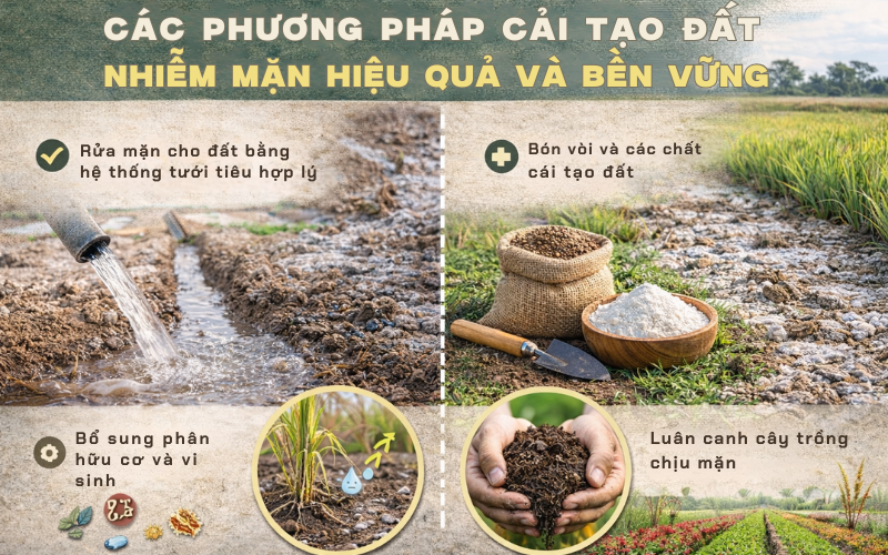 Các phương pháp cải tạo đất nhiễm mặn hiệu quả và bền vững