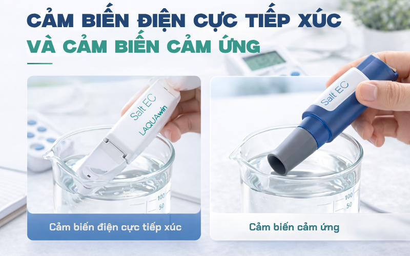 Cảm biến điện cực tiếp xúc và cảm biến cảm ứng