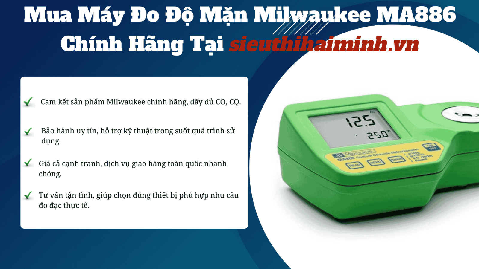 Mua máy đo độ mặn Milwaukee MA886 chính hãng 