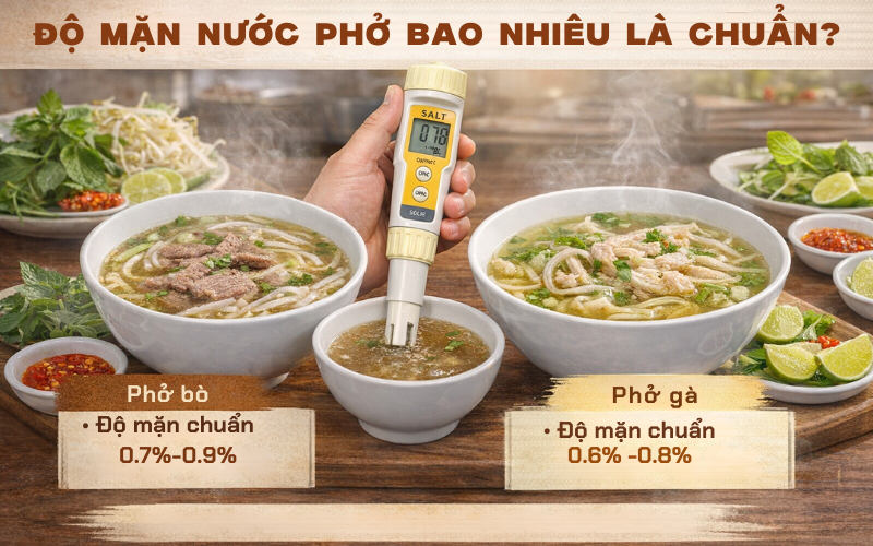 Độ mặn nước phở bao nhiêu là chuẩn?