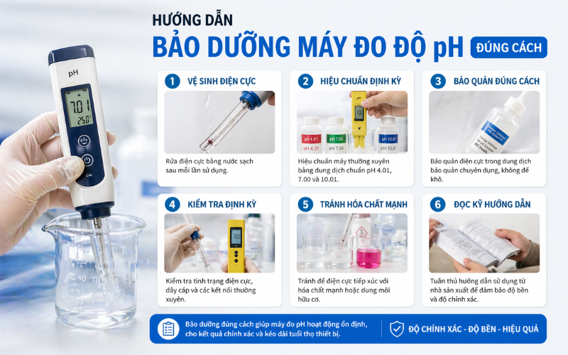 Hướng dẫn bảo dưỡng máy đo độ ph đúng cách