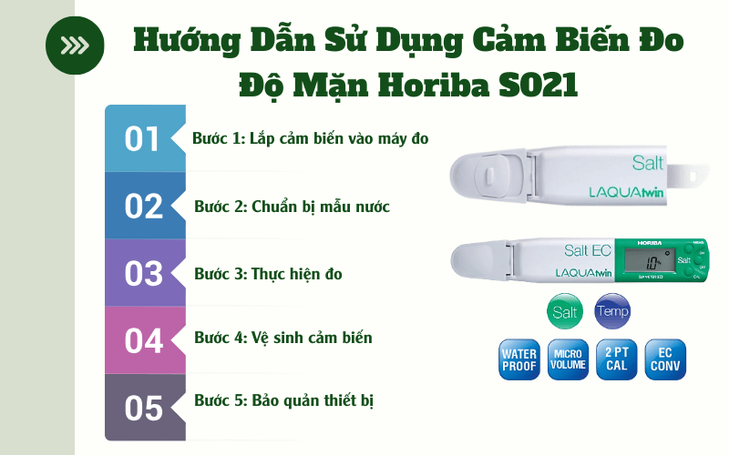 Hướng dẫn sử dụng cảm biến đo độ mặn Horiba S021