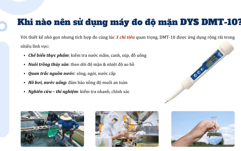 Khi nào nên sử dụng máy đo độ mặn DYS DMT-10?