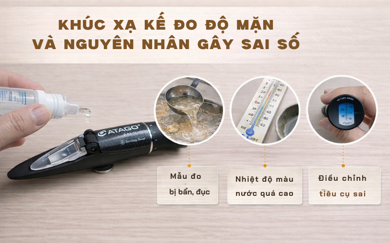 Khúc xạ kế đo độ mặn và nguyên nhân gây sai số