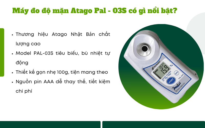 Máy đo độ mặn Atago Pal - 03S có gì nổi bật?