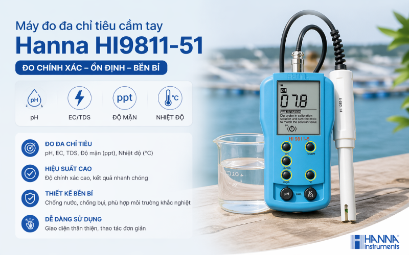 Máy đo đa chỉ tiêu cầm tay Hanna HI9811-51